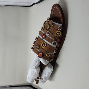 7.5 Tory Burch flat sandals, used
